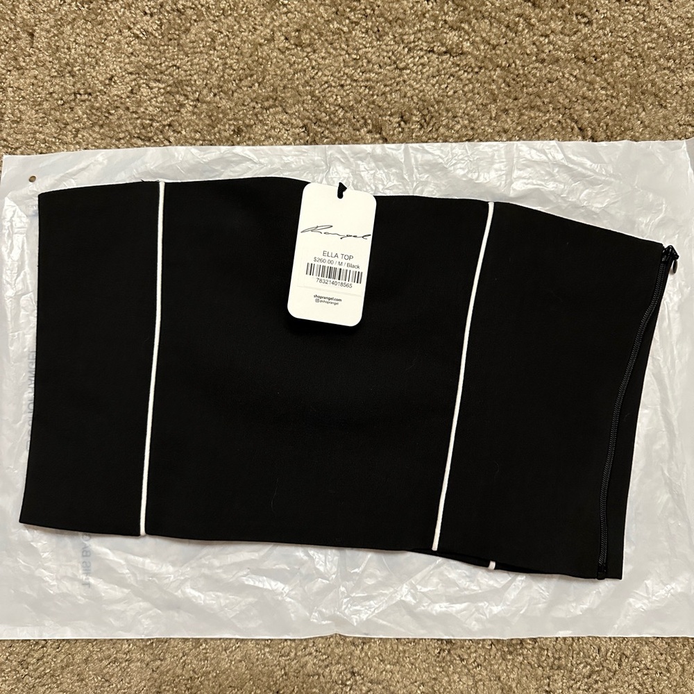Black Crop Top with White Accents